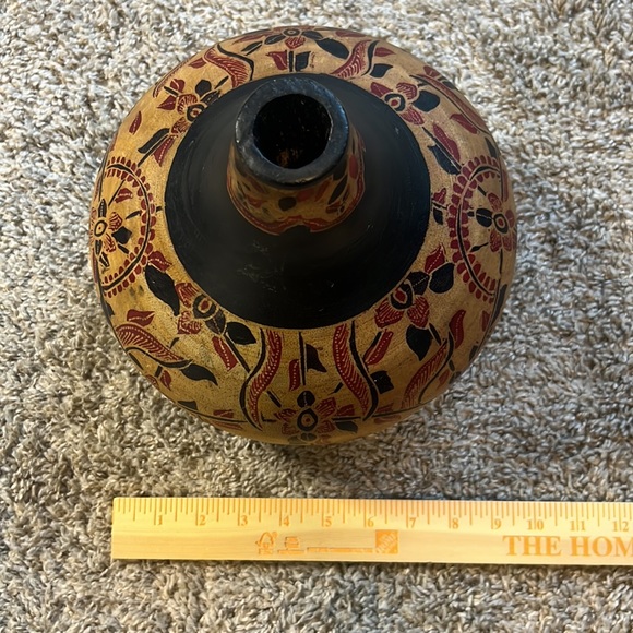 Handcrafted Wooden Tribal Vase - Picture 6 of 6